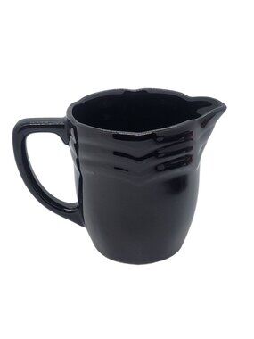 Longaberger Pottery Black Woven Traditions Small Pitcher Creamer Jug Ceramic
